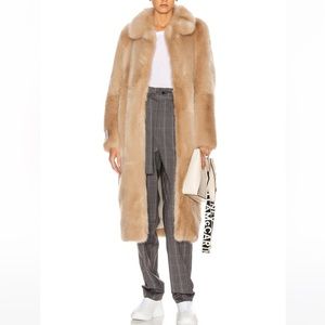 Stella McCartney Blinman Faux Fur Long Coat Size 36